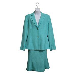 Bob Mackie Vintage Teal Blazer Skirt Set Sz 14